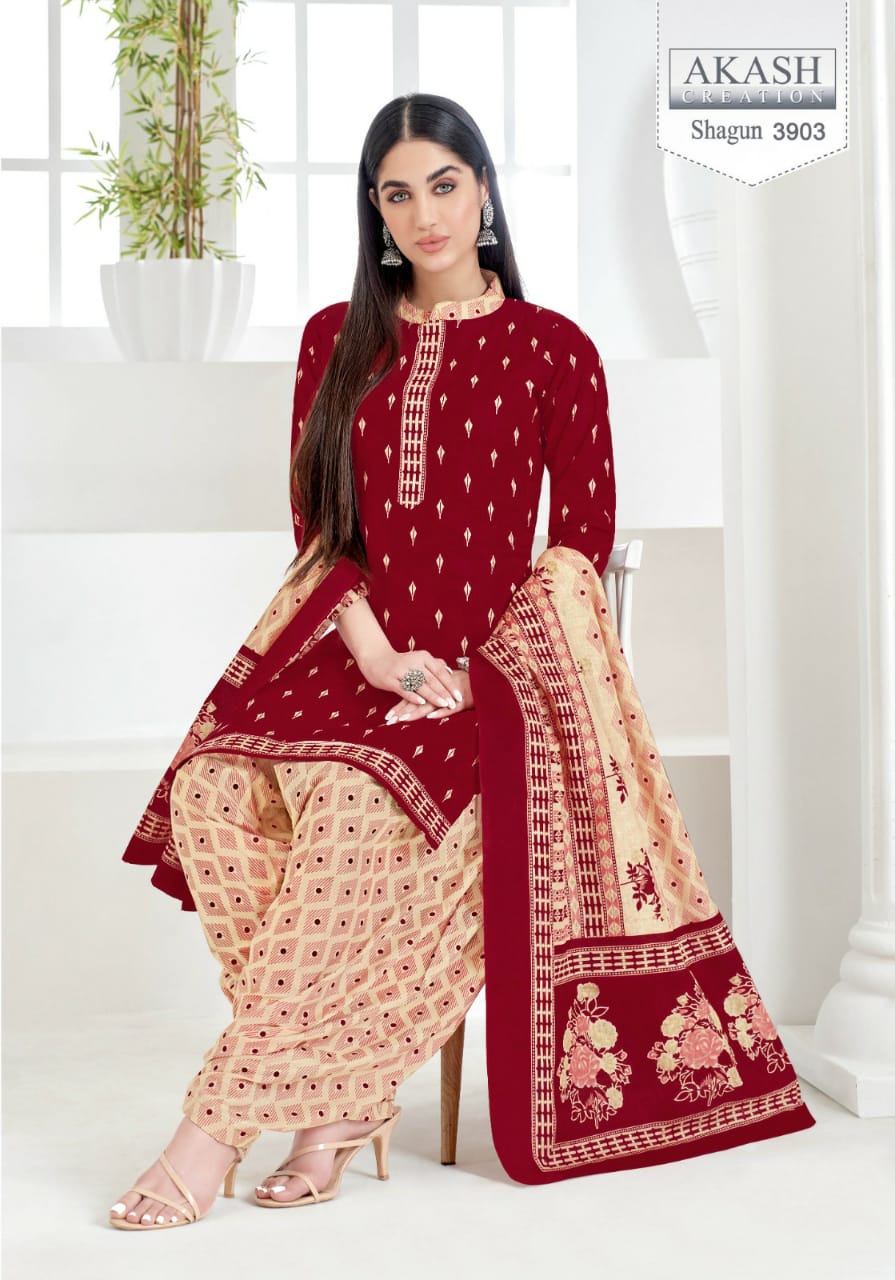 Shagun Vol 39 By Akash Printed Cotton Dress Material Wholesale Market In Surat
